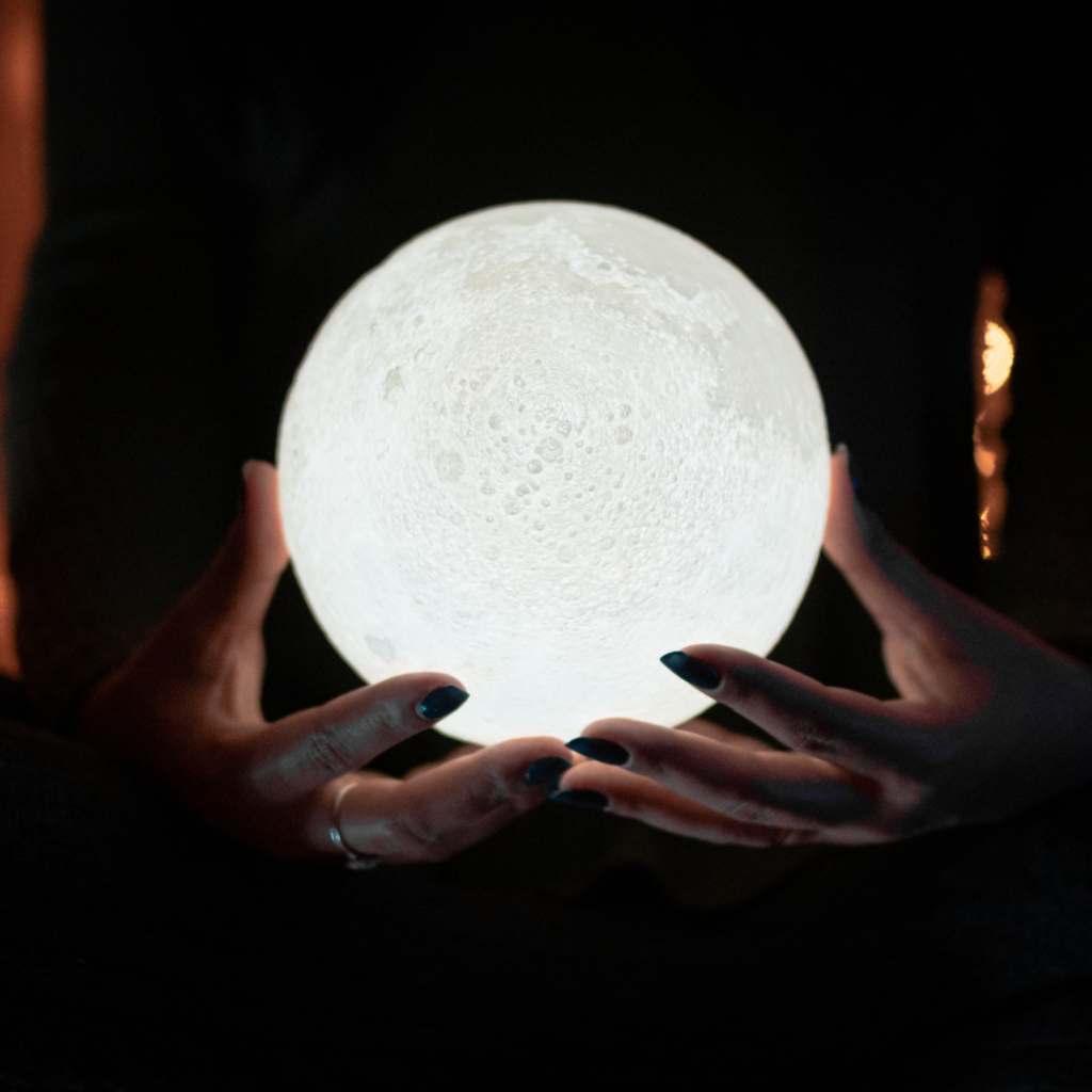 White Moon on Hands