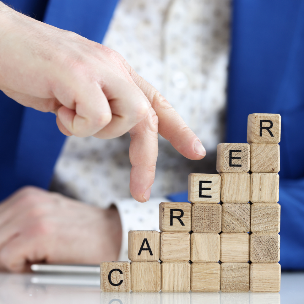 Man Climbing Career Ladder, Success, Reach Goal and Professional Growth