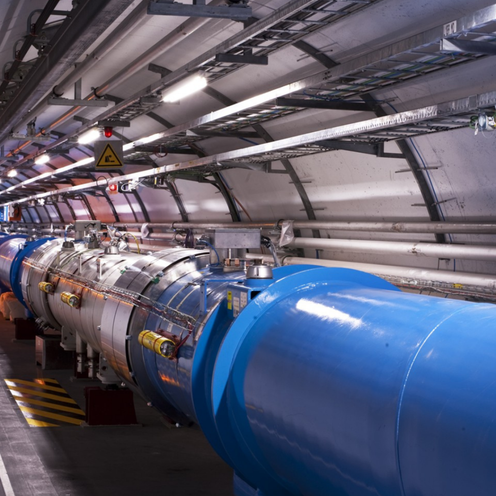 A section of the Large Hadron Collider tunnel at CERN